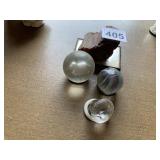 PETRIFIED WOOD, LARGE GLASS MARBLE WITH DOG