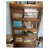 MASSEY 4 SECTION OAK STACK BOOKCASE W/ TOP CAP