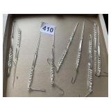 10 GLASS ICICLE ORNAMENTS