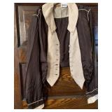 VICTORIAN SIZE 36 BROWN SILK 7 BUTTON BLOUSE