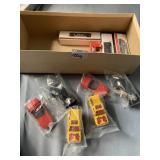 6 MATCH BOX, 3 TRAIN CARS