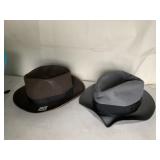 MENS FELT HATS WITH BLACK BANDS, GRAY MARKED