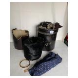 FUR MUFF WITH ORIGINAL BOX, SUGAR TIN, POLKA DOT