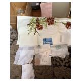 52X52 HAND PAINTED CLOTH, CARNATION, TABLECLOTH,