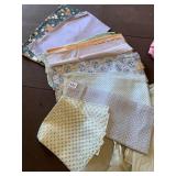 LARGE PC. WHITE FABRIC & OTHER FABRIC