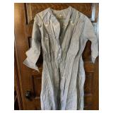 AMOSKEAG MFG. FABRIC BLUE WHITE DRESS, COTTON