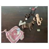 PLASTIC WALKING HORSE, COMPOSITE DOLL NEEDS