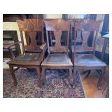 ANTIQUE OAK CHAIRS ONE ARM CHAIR APPLIED CARVING