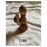 GIRL CARRYING DUCK, WOODEN 5" H