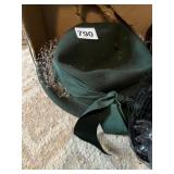 DOESKIN FELT GREEN HAT, MERRIMAC HAT BROWN FELT