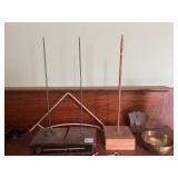 BRASS BOWL, THERMOMETER, ETC.