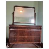 48X24X71" TO TOP OF MIRROR, LONG 6 DRAWER DRESSER
