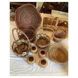 BASKETS VINTAGE CHIP BASKETS HAND WOVEN