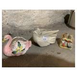 3 PLANTERS INCL 1 MCCOY WITH BIRDS