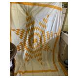 STARBURST DESIGN QUILT TOPPER NOT FINISHED, 90X