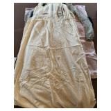 VINTAGE WHITE SLIP WITH FRONT SOWN PATCH AS FOUND