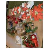 VINTAGE CHRISTMAS PAPER DECORATIONS, PLASTIC