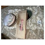 PLUSH POWERED BOX WITH BEADED EMBELLISHMENTS