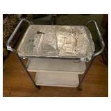 3 TIER METAL TEA CART, NEEDS TOP RUST REPAIR