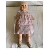 E I HORSMAN DOLL 18" COMPOSITION BODY W/ DRESS