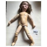 DOLL 11.5" BISQUE HEAD COMPOSITION BODY, OPEN