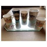 DRESDEN GERMANY TUMBLER, BO PEEP MUGS, MIRRORED