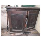 AS FOUND ANTIQUE CABINET WITH 2 INNER DRAWERS 30"