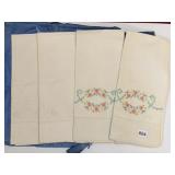 4 PILLOWCASES, 2 HAND EMBROIDERED, 2 PIERCED