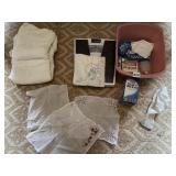 MUSLIN FABRIC, EMBROIDERED HANKIES, BATHROOM