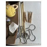 MINI IRONING BOARD, PIN CUSHION, TIMBAL, HOOKS,