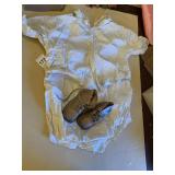 BABY OUTFIT AND TAN LACE UP SHOES