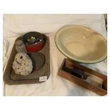 MARBLES, PAN, CHEESE BOX