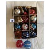VINTAGE CHRISTMAS ORNAMENTS IN BOX