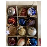 VINTAGE CHRISTMAS ORNAMENTS IN BOX