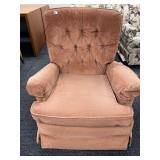 LANE TUFFED BACK ROSE COLOR ARMCHAIR TUFTED BACK