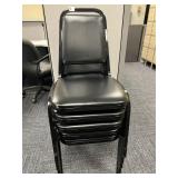 BLACK VINYL STACK CHAIRS LIKE NEW CONDITION