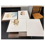 4 CANVAS - 3 PAINTED ON