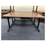 CHERRY FINISH WORKTABLES 29" H X 66" W X 24" D