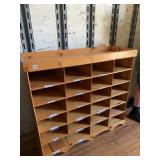 PINE ORGANIZER W/ CUBBY HOLES 45" H X 50" W X 17"