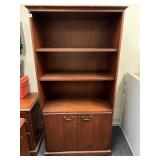 CHERRY BOOKCASE - STORAGE CABINET 2 DOOR BASE 73"