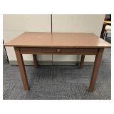 PAINTED SINGLE DRAWER DESK BROWN PAINTED 29" H X