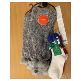 GRAY SCARVES FAUX FUR 3, PACK SOCKS
