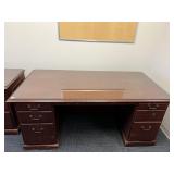 CHERRY EXECUTIVE DESK 30" H X 72" W X 35" D W/