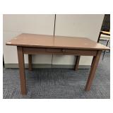 PAINTED SINGLE DRAWER DESK BROWN PAINTED 29" H X