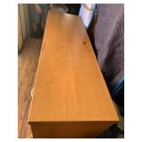 LIGHT WOOD FINISH DESK W/ KEYBOARD PULL OUT 71" L