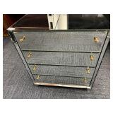 4 DRAWER MIRRORED CHEST 27" H X 24" W X 14.5" D