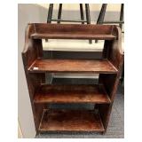 WOOD SHELF UNIT W/ SHORTER TOP SHELF 37" H X 25"