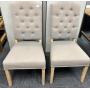 SIDE CHAIRS WHITEWASH FINISH, BUTTON BACK