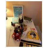 PIRATES APRON, BARBIE, 4 GLASS BIRDS ON PERCH,