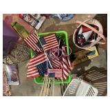 AM. FLAGS, PLASTIC CONTAINER, CORNER SHOWER